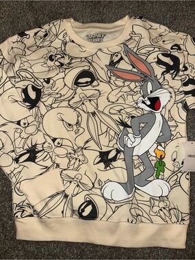Warner Bros. Cream Kids Sweatshirt with Bugs Bunny Graphic